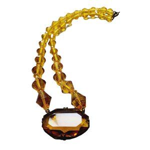 Antique Czech Glass & Crystal Necklace (A1750)